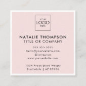 Instagram FacebookソーシャルメディアミニマリストQRコード スクエア名刺 (正面)