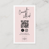 Instagram FacebookソーシャルメディアミニマリストQRコード 名刺 (裏面)