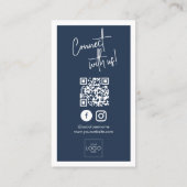Instagram FacebookソーシャルメディアミニマリストQRコード 名刺 (裏面)