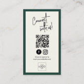 Instagram FacebookソーシャルメディアミニマリストQRコード 名刺 (裏面)