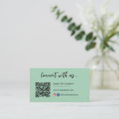 Instagram Facebookロゴグリーンで接続 名刺 (スタンド正面)