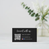 Instagram Facebookロゴブラックで接続 名刺 (スタンド正面)