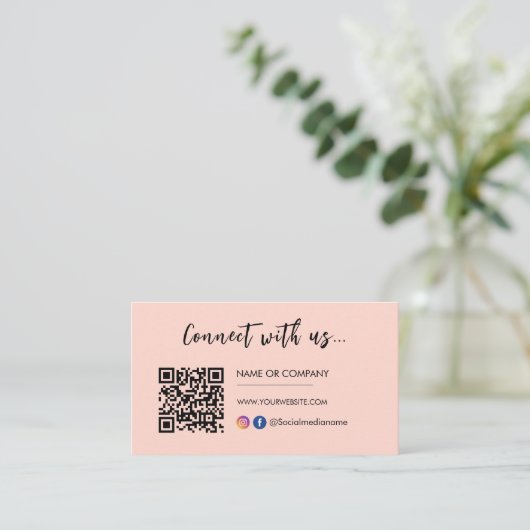 Instagram Facebookロゴ赤面Pink 名刺 (スタンド正面)