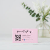 Instagram FacebookロゴChic Pinkと接続 名刺 (スタンド正面)