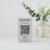 Instagram FacebookロゴQrコードと接続 名刺 (スタンド正面)