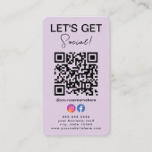 Instagram FacebookロゴQrコードと接続 名刺 (正面)