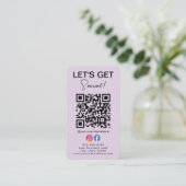Instagram FacebookロゴQrコードと接続 名刺 (スタンド正面)