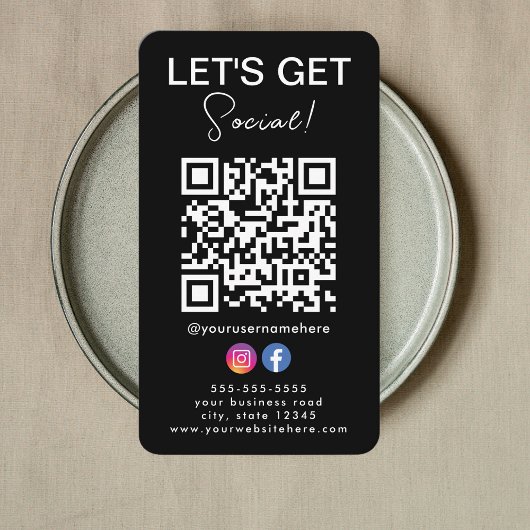 Instagram FacebookロゴQrコードと接続 名刺