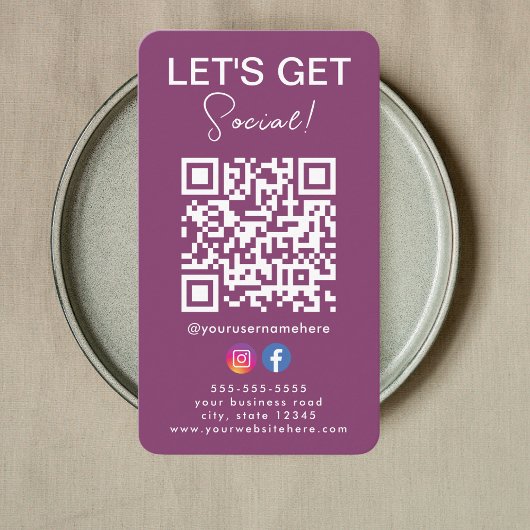 Instagram FacebookロゴQrコードと接続 名刺