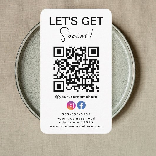 Instagram FacebookロゴQrコードと接続 名刺