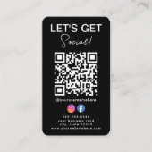 Instagram FacebookロゴQrコードと接続 名刺 (正面)