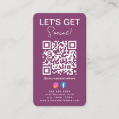 Instagram FacebookロゴQrコードと接続 名刺 (正面)