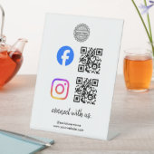 Instagram Facebook ソーシャルメディアQRとつながる 台座サイン (インサイチュ)
