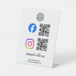 Instagram Facebook ソーシャルメディアQRとつながる 台座サイン