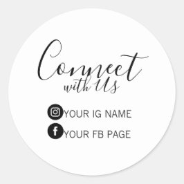 Instagram & Facebook パッケージステッカー フォローしてね ラウンドシール