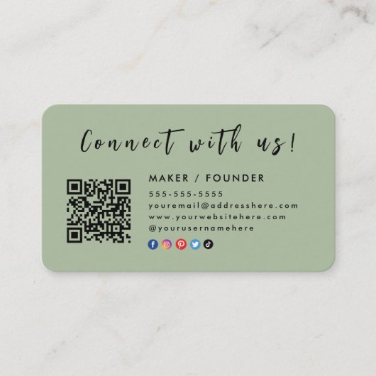 Instagram Facebook Connect with us laurel Green 名刺 (正面)
