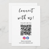 Instagram Facebook QrコードとUs Whiteを接続 招待状 (正面/裏面)