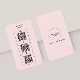 Instagram Facebook QRコード接続Usロゴピンク 名刺