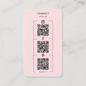 Instagram Facebook QRコード接続Usロゴピンク 名刺 (正面)