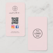 Instagram Facebook QRコード |のPink名刺 名刺 (正面/裏面)