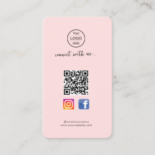 Instagram Facebook QRコード のPink名刺 名刺