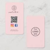 Instagram Facebook QRコード |のPink名刺 名刺 (正面/裏面)