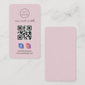 Instagram Facebook QRコード，ソーシャルメディアほこりっぽいバラ 名刺 (正面/裏面)