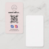 Instagram Facebook QRコード |ソーシャルメディアピンクバス 名刺 (正面/裏面)
