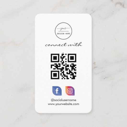 Instagram Facebook QRコード |ソーシャルメディアピンクバス 名刺 (正面)