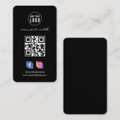 Instagram Facebook QRコード，ソーシャルメディア黒Busi 名刺 (正面/裏面)