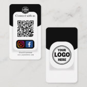 Instagram Facebook QRコード |ソーシャルメディア 名刺 (正面/裏面)