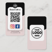 Instagram Facebook QRコード |ソーシャルメディア 名刺 (正面/裏面)
