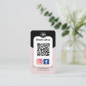 Instagram Facebook QRコード |ソーシャルメディア 名刺 (スタンド正面)