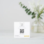 Instagram Facebook QRコード |ソーシャルメディモダンア スクエア名刺 (スタンド正面)