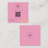 Instagram Facebook QRコード |ソーシャルメディモダンア スクエア名刺 (正面/裏面)