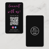 Instagram Facebook QrコードConnect With Usロゴ 名刺 (正面/裏面)