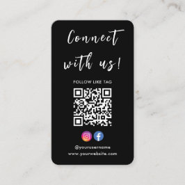 Instagram Facebook QrコードConnect With Us Black 名刺