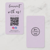 Instagram Facebook QrコードUs Purpleと接続 名刺 (正面/裏面)