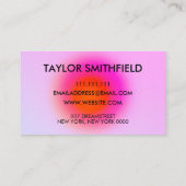Instagram facebook twitterのオーラピンクのグラデーション 名刺 (裏面)