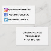 Instagram Facebook Twitter 名刺 (正面/裏面)