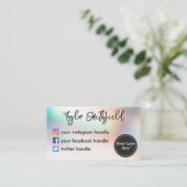 Instagram facebook twitter holoグラデーション 名刺 (スタンド正面)