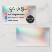 Instagram facebook twitter holoグラデーション 名刺 (正面/裏面)