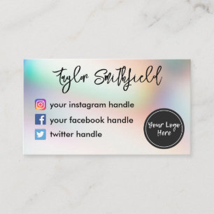 Instagram facebook twitter holoグラデーション 名刺