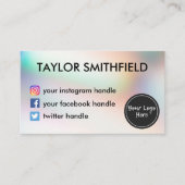 Instagram facebook twitter holoグラデーション 名刺 (正面)