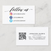 Instagram Facebook Twitter Qrコード 名刺 (正面/裏面)