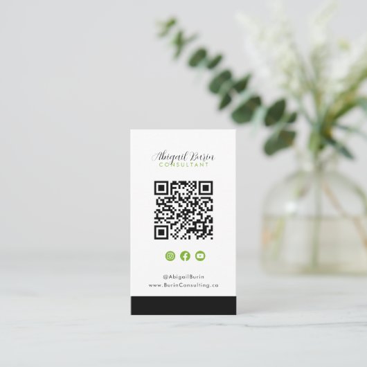 Instagram Facebook YouTubeソーシャルメディアQRコードBu 名刺 (スタンド正面)