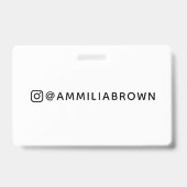 Instagram Handle | Custom Social Media Name Design バッジ (裏面)