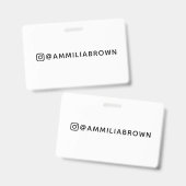 Instagram Handle | Custom Social Media Name Design バッジ (正面＆裏面)
