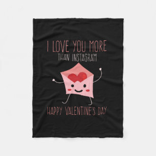 instagram happy valentineのdよりも愛してる フリースブランケット