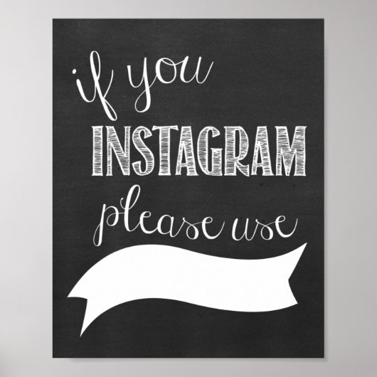 Instagram Hashtagの結婚Chalkboardポスター ポスター (正面)